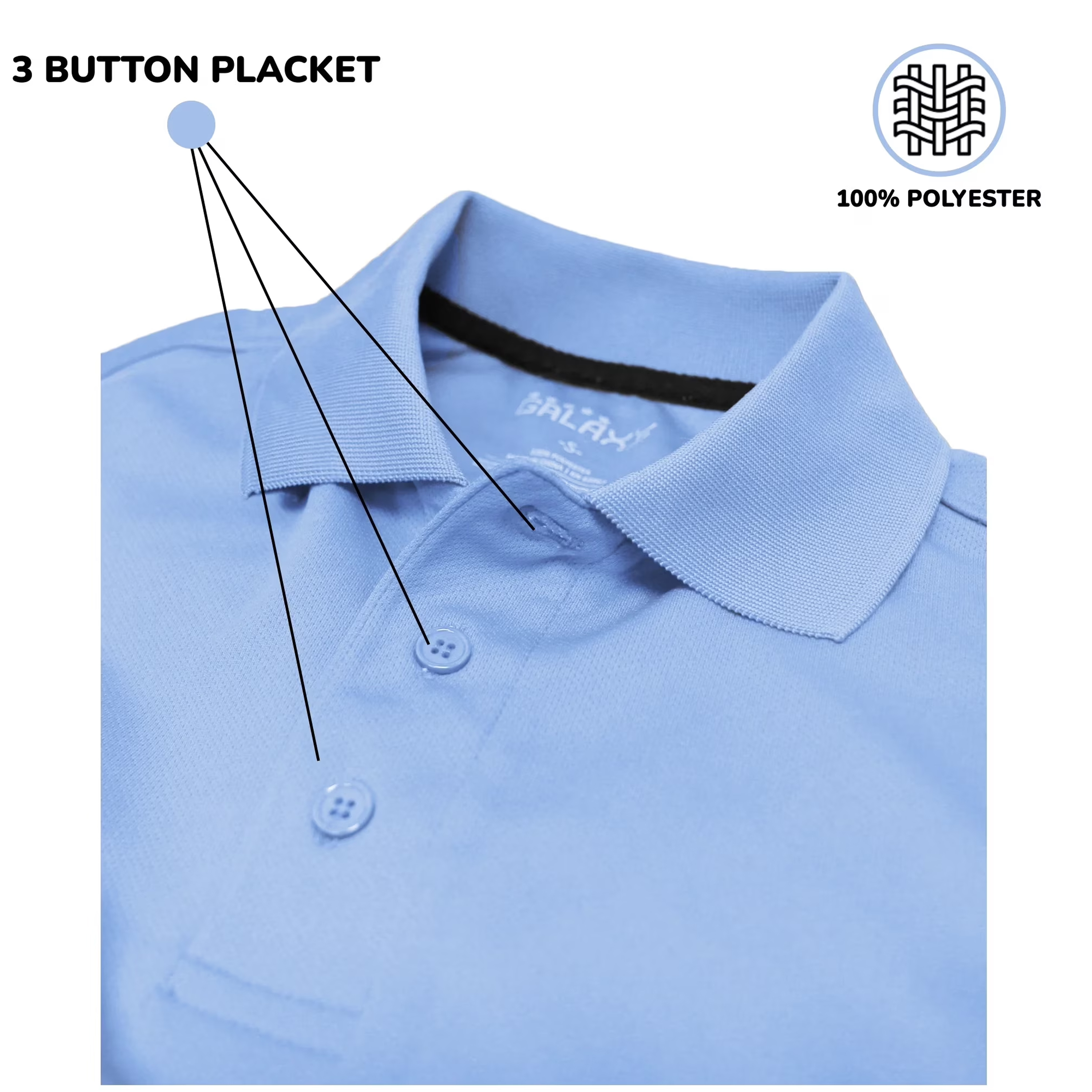 3Pk Asst MW Performance Polo Shirt - Gallery 16