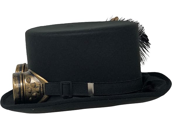 CHAPEAU TRIBE (OS) Black Steampunk Top Hat - Gallery 4