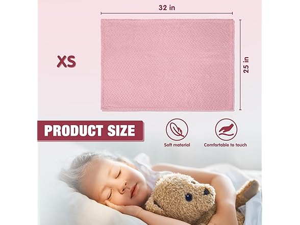 Rest-Eazzzy Baby Blanket Flannel, (Pink 25" x 32")