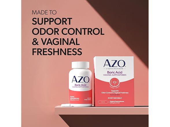 AZO Boric Acid Suppositories 600mg 30 Count