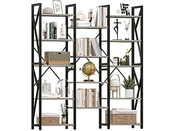 GAOMON 71" Triple Wide 5-Tier Bookshelf