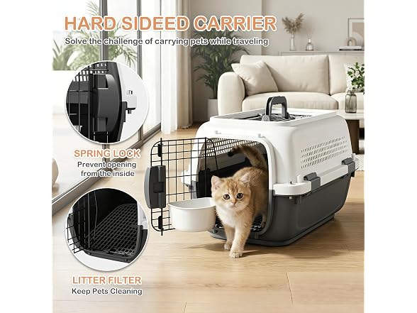 MoNiBloom 19.5 Inches 2-Door Hard Cat Carrier