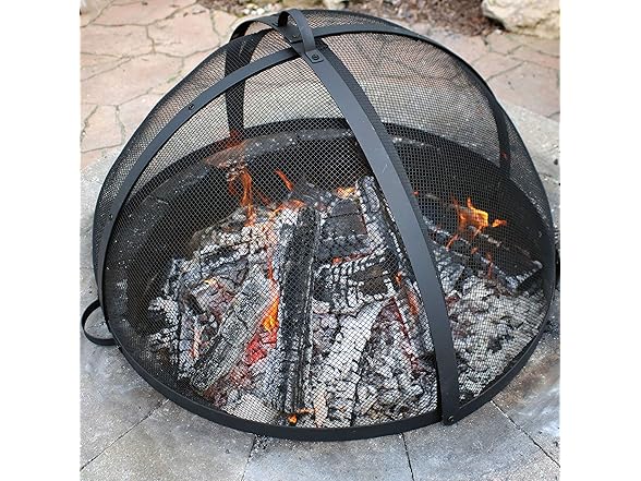 Sunnydaze 22‑Inch Round Fire Pit Spark Screen Lid