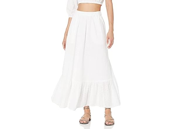 The Drop Anupa Cotton Tiered Midi Skirt