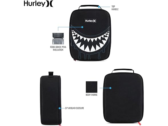 Hurley Insulated Lunch Tote Bag