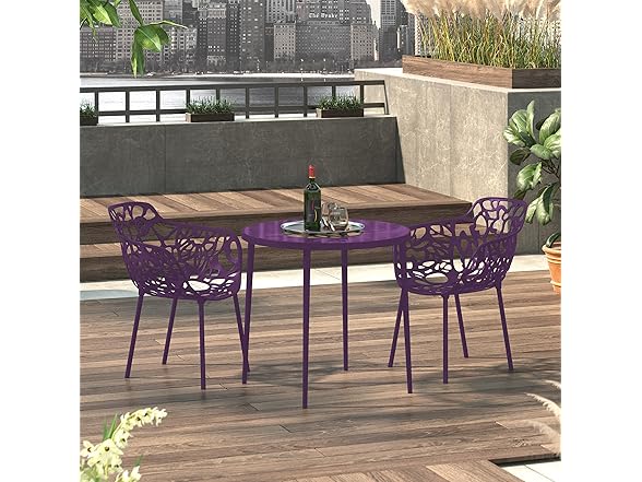 LeisureMod DCA23PU2 Devon Aluminum Chair Purple