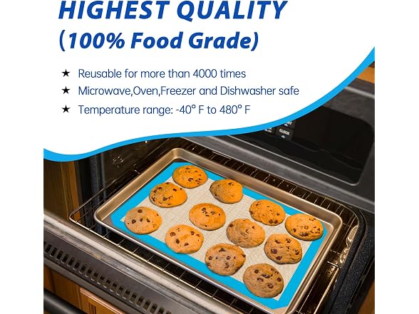 UBeesize 3 Pack Silicone Baking Mats,