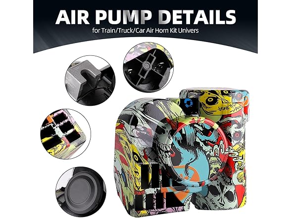Cenzhiwen Motorcycle Air Horn Kit 12V Multicolor