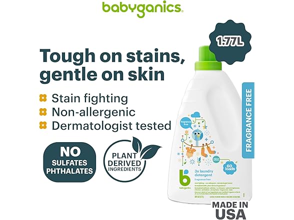 Babyganics Baby Laundry Detergent Lavender 60oz