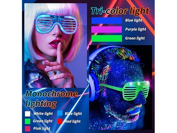 Wyuuyaa 80 Pack LED Light Up Glasses