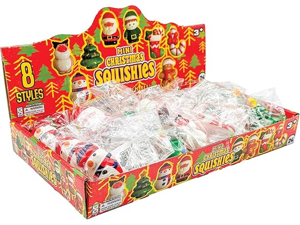 Raymond Geddes Mini Christmas Squishy Toys – Pack of 24