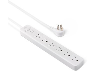$4.89, Was $10.39, 52% Off! AmazonBasics 6FT 6-Outlet Surge Protector Power Strip dealfomo