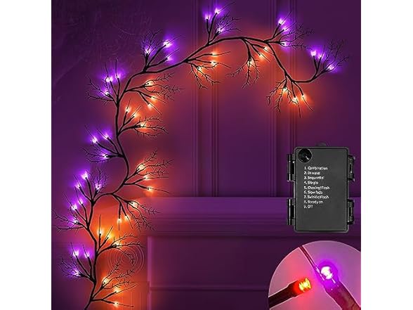 SURCVIO 6 Ft 54 LED Halloween Willow Vine