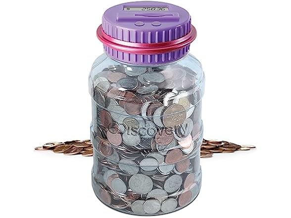 Discovey Digital Coin Counter Money Jar