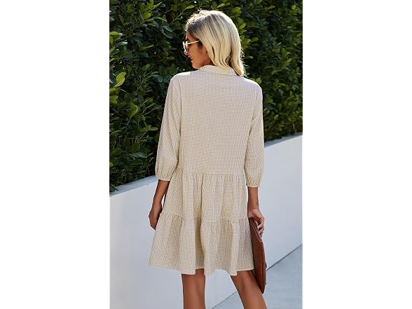 Cctoo Women (L) Summer Dresses Casual Dress Beige