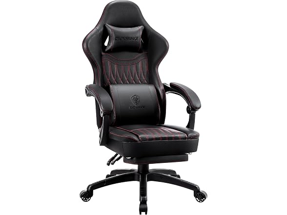 Dowinx Big and Tall Leather Gaming Chair Black/Red - Gallery 5