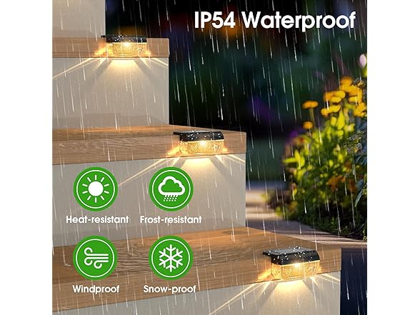 Warm White Solar Deck Lights 8 Pck