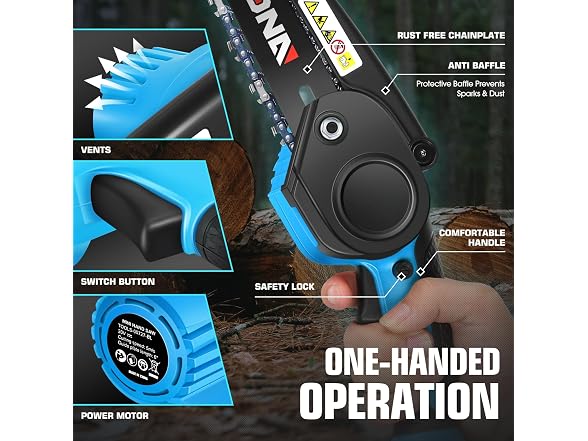 DNA MOTORING Mini Chainsaw, 6 Inch
