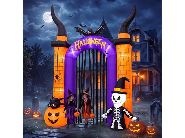 12.5FT Halloween Inflatable Arch Skull - Gallery 4