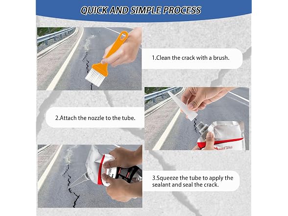 Asphalt Crack Filler, 4 Pack Fast-Dry Driveway Concrete