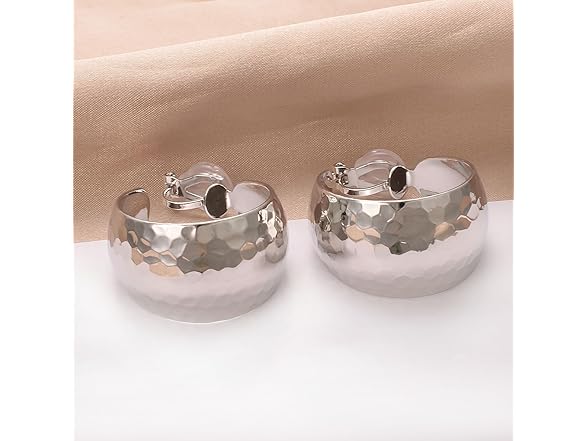 Yoursfs Silver Clip on Hoop Earrings