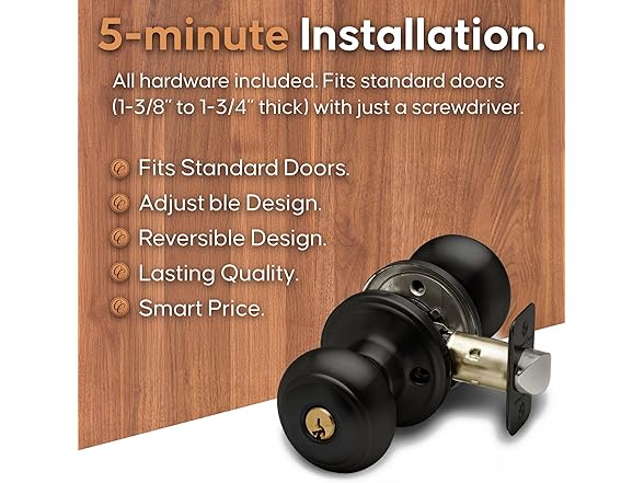 Copper Creek Colonial Entry Door Knob
