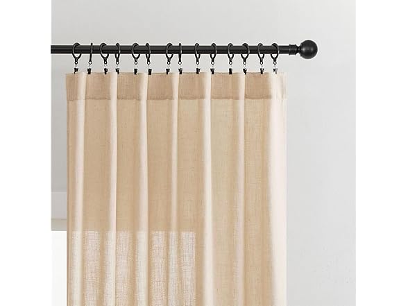 Joydeco Linen Curtains 96" Long 2 Panels