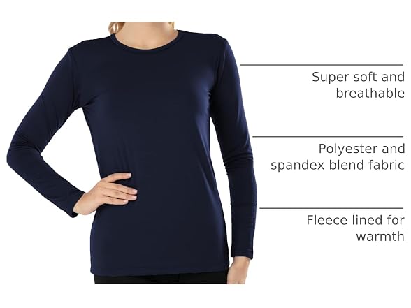 Mancyfit Women (S) Thermal Layer Crew Neck-blue