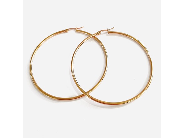 14k Rose Gold Plated Large Hoop Earring
