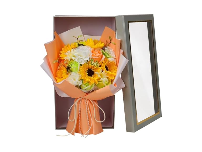 Artificial Sunflower and Soap Bouquet
