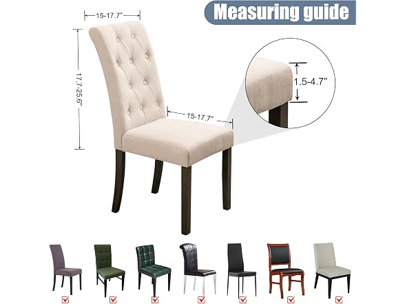 BIETYONE 6 Pack Grey Dining Chair Covers