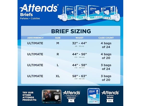 Attends Adult Briefs Medium Ultimate 24 Count
