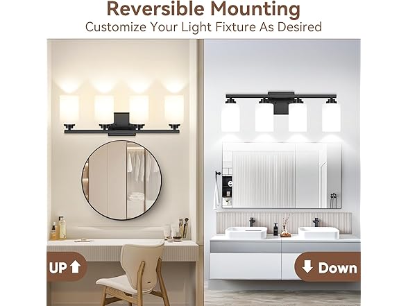 4-Light Bathroom Light Fixtures, 27" Modern Vanity Lights