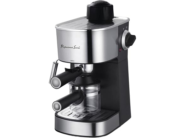 Professional Series 4-Cup Espresso Maker with Milk Frother