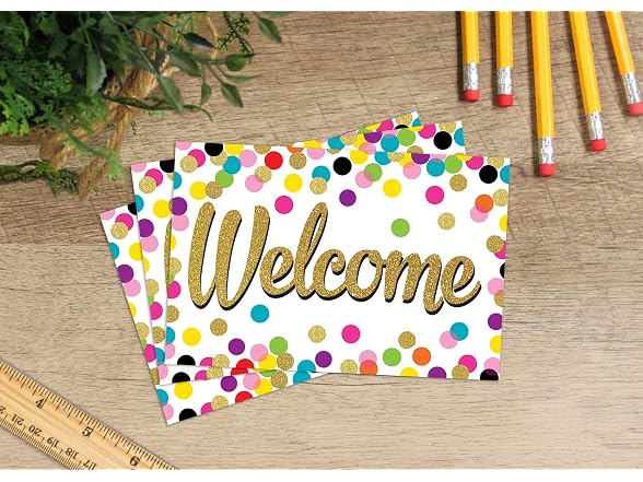 Teacher Created Resources Confetti Welcome Postcards
