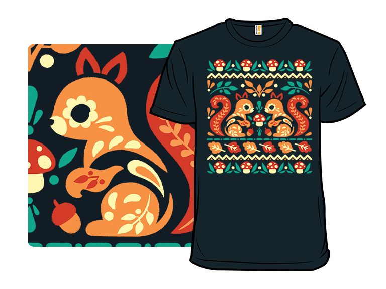 Folk Squirrells Ugly Autumn Sweater