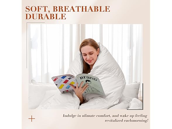 Wellos Queen 100% Cotton Down Comforter