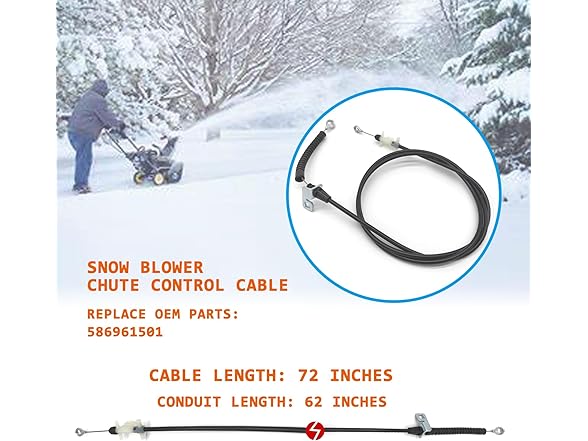 Yiekea  586961501 Chute Control Cable