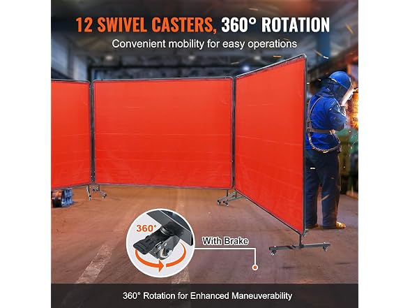 Welding Screen with Frame, 6' x 8' 3 Panel