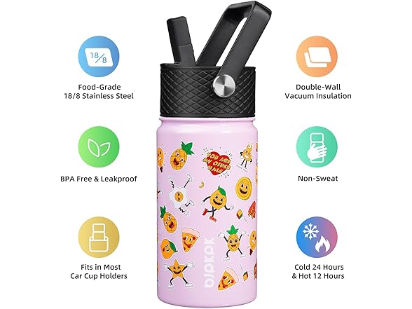 BJPKPK Stainless Steel Insulated Water Bottle 15oz
