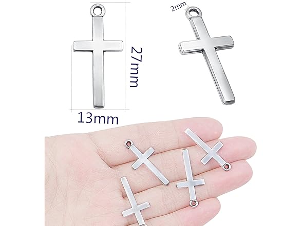 BronaGrand Silver Cross Crucifix Charms
