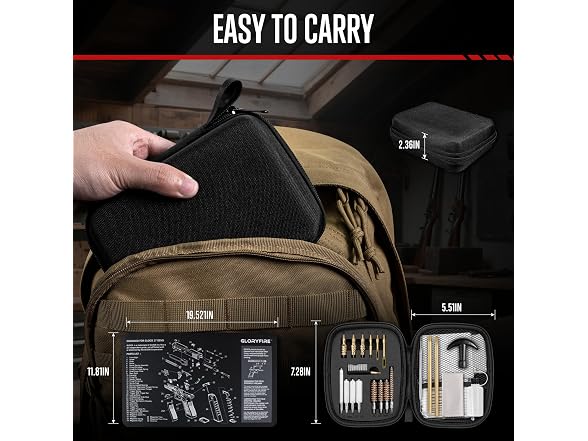 GLORYFIRE Gun Cleaning Kit w/ Mat
