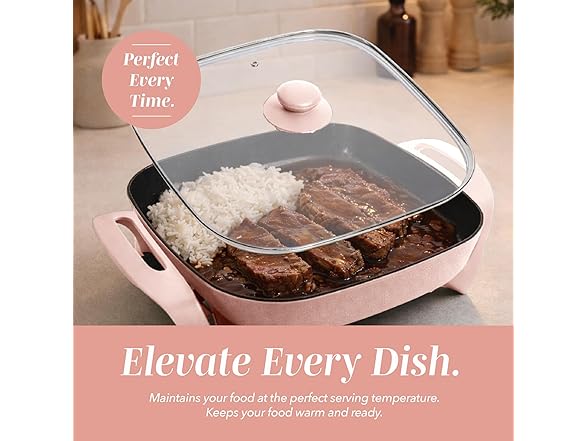 COOK WITH COLOR Electric Skillet , Blush