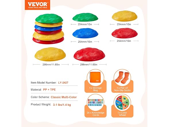 VEVOR Turtle Balance Stepping Stones, 6 PCS