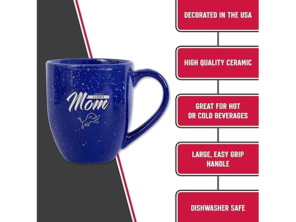 DETROIT LIONS Mom Royal Blue 16 oz Coffee Mug