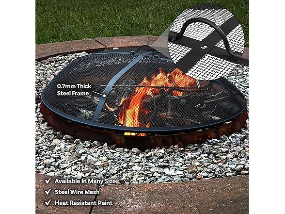 Sunnydaze Steel Mesh Fire Pit Screen