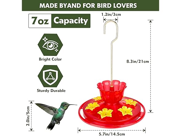 SIXTOYZF Plastic Hummingbird Feeders