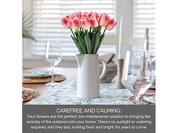 Mikasa Pink Faux Tulips Artificial Flowers