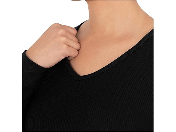 Fruit Of The Loom Women (XS) Micro Waffle V-Neck