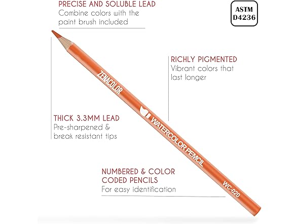 Watercolor Pencils 24-Pack w/ Brush